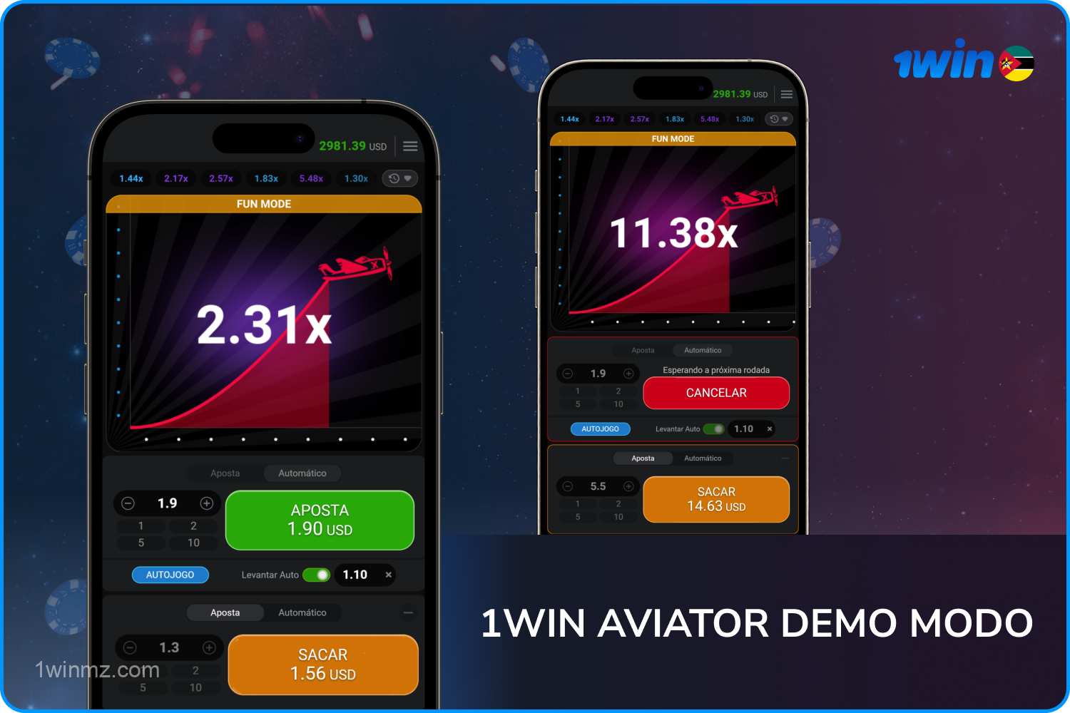 Os jogadores do Aviator 1win de Moçambique podem experimentar o jogo em modo de demonstração sem perder dinheiro