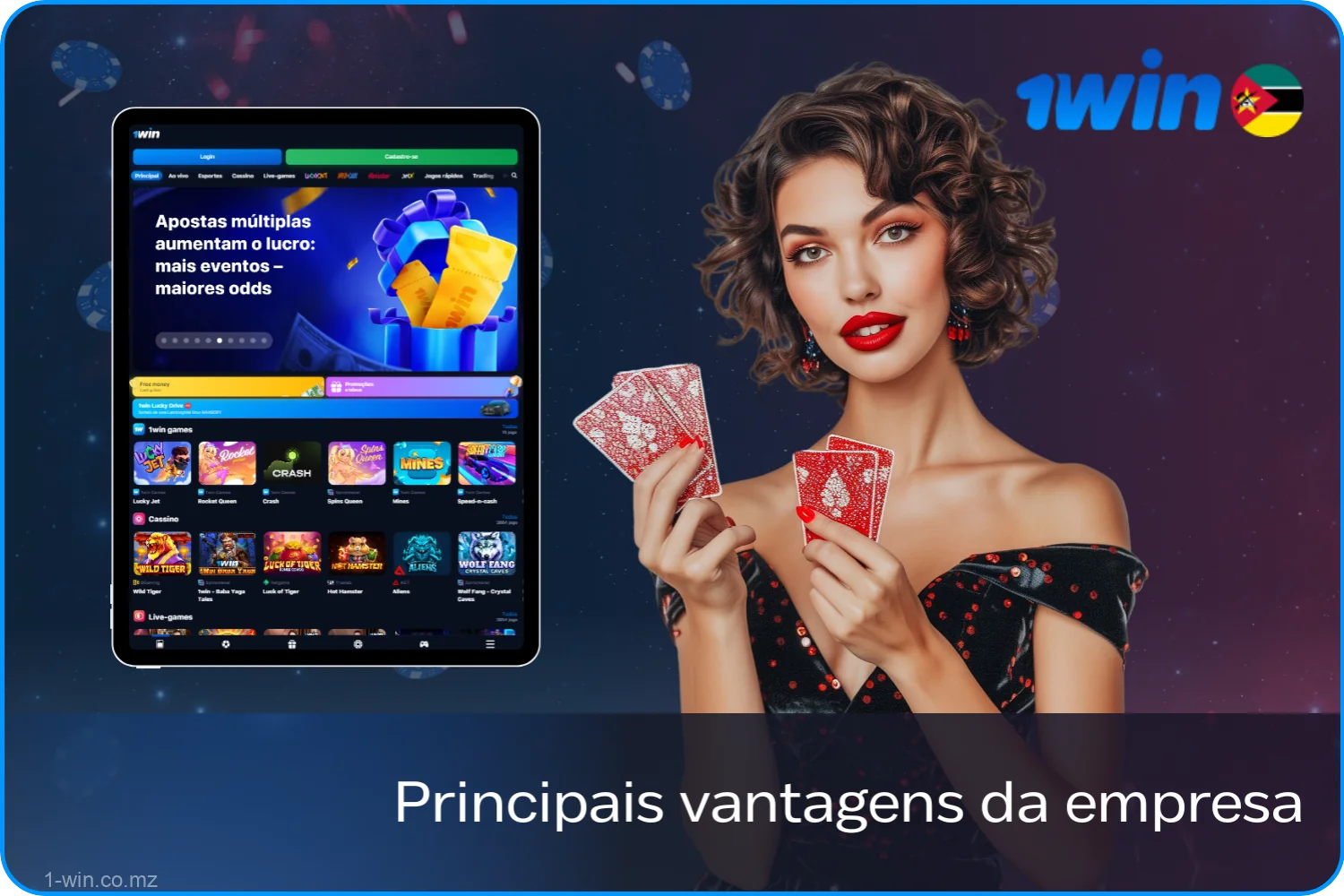 Principais vantagens da 1win Moçambique: ampla coleção de jogos, opções de apostas variadas e generosos bónus de boas-vindas