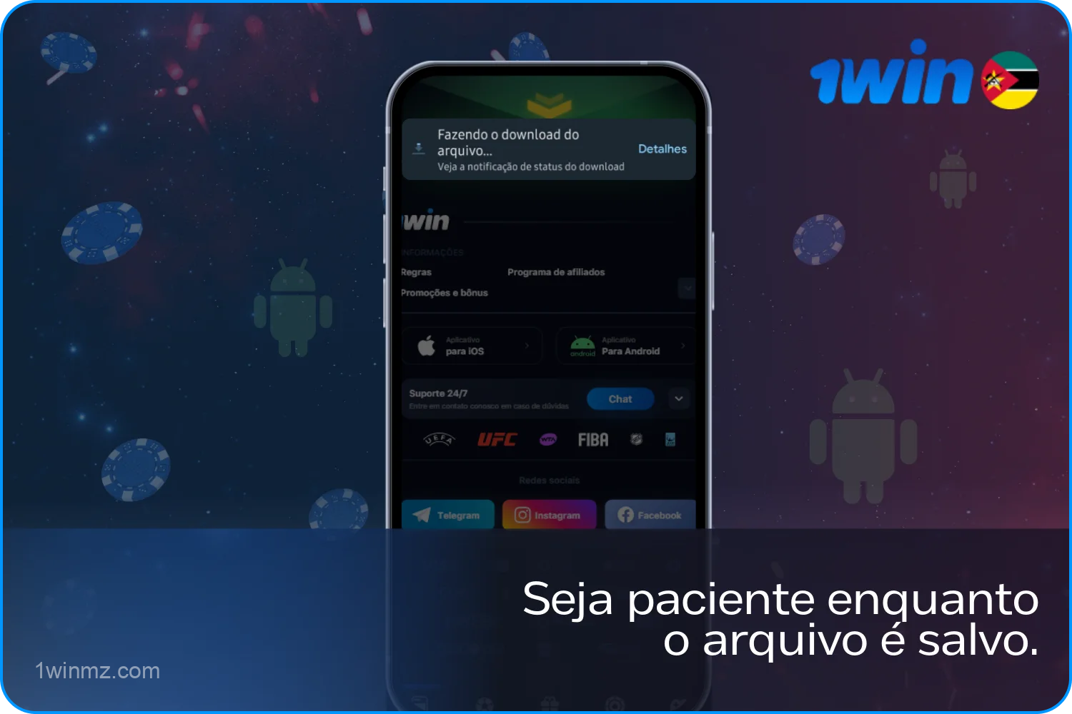 Para descarregar a aplicação, os utilizadores de Moçambique devem aguardar que o ficheiro seja guardado