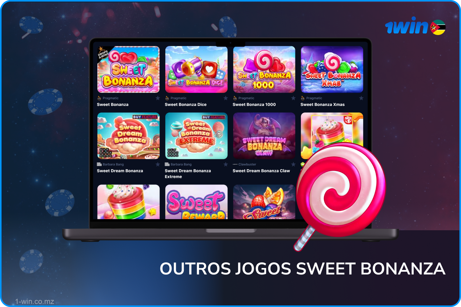 Diferentes versões do Sweet Bonanza estão disponíveis no 1win Casino para diversificar a experiência de jogo dos utilizadores Moçambicanos